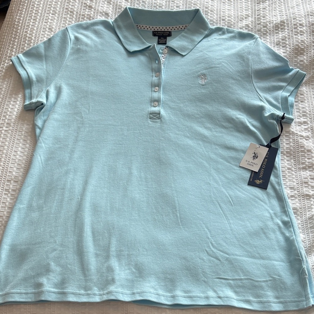 U.S. Polo Assn. Women’s XL Sky Blue Button Down Shirt NWT